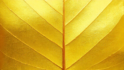 Shiny yellow leaf gold foil texture background.