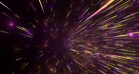 neon rays. Concept for big data, blockchain, cryptocurreny, internet, hyperspace and space travel