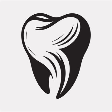 recommend clip art: Tooth vector silhouette on a white background