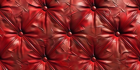 Red Chesterfield Leather Texture Seamless Pattern