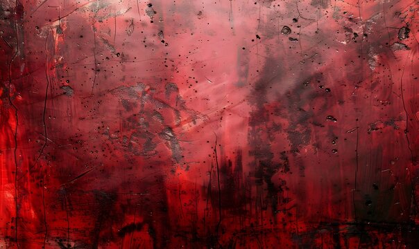 Red Metal Background With Rust And Scratches - Powered by Adobe