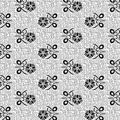Flower and Batik Design Pattern For background, texture, fabric.