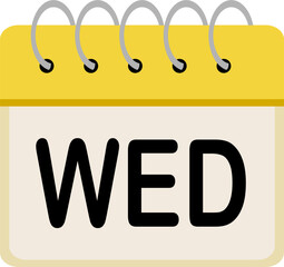 Wednesday date or calendar vector image or clipart for project work or business