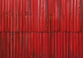 Red Corrugated Metal Wall Texture