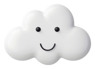 Fototapeta premium PNG Cloud emoji icon white anthropomorphic electronics.