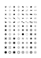 Set of Handcrafted Star Vector Graphics in Various Styles