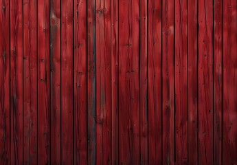 Red Wooden Wall Background with Vertical Slats