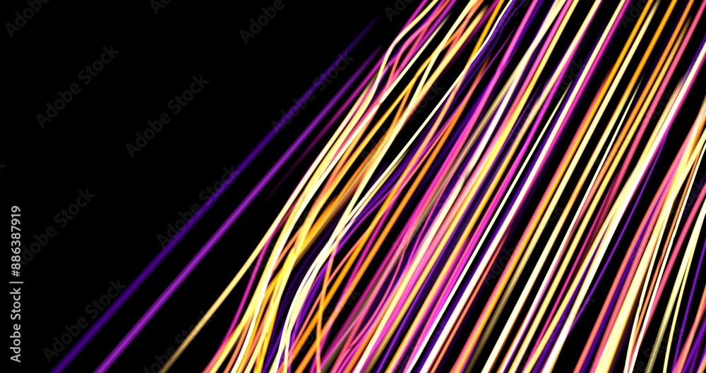 Poster Neon light wave background, 3d Rendering
