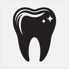 Tooth vector silhouette on a white background