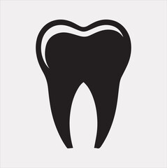 Tooth vector silhouette on a white background