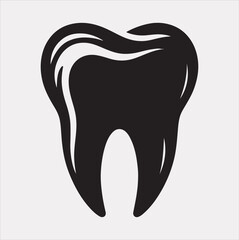 Tooth vector silhouette on a white background