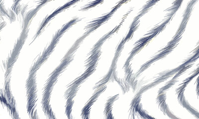 Elegant White Tiger Skin Pattern Vector Illustration With Seamless Design. Animal Striped Skin Fur Pattern Texture Background