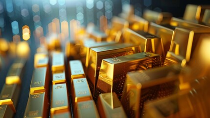 Obraz premium Charting Success: Gold Stocks in the Financial Market
