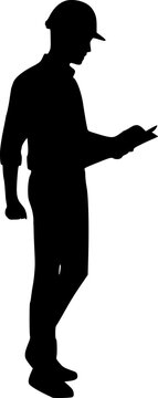 recommend clip art: silhouette of a man wearing safety helmet