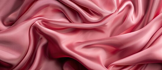 Obraz premium Rose-color silk fabric texture in copy space image.