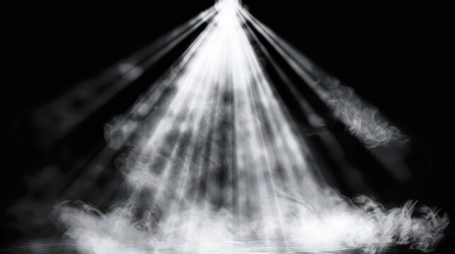 Spotlight with smoke overlay texture black background