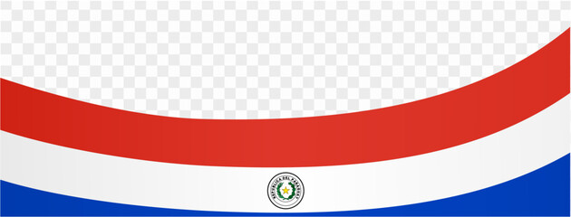 Paraguay flag wave isolated on png or transparent background vector illustration.