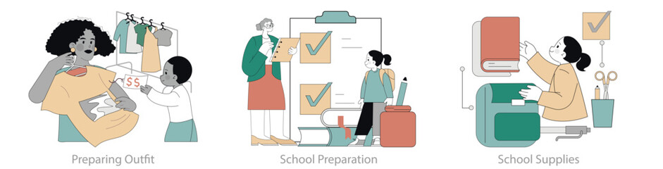 Last Days Of Summer. Flat Vector Illustration