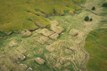 Estonian landscape. Karst zone in a Kostivere in dry summer, above view.