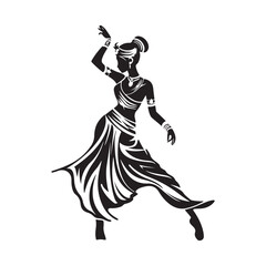 Fototapeta premium Silhouette of a Traditional Dancer vector image isolated on white background