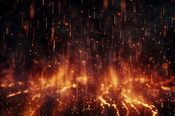 Multicolored fireworks over the blue surface of the lake at night ,Sky lanterns with fireworks, flying lanterns, floating lanterns, hot-air balloons , 