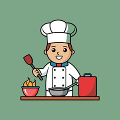 Chef clip art isolated vector illustration on white background
