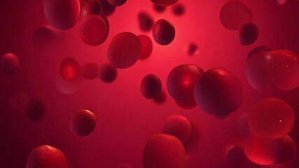 Red blood cells flow in human veins, medical background. Macro view of erythrocyte platelets - Powered by Adobe