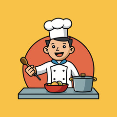 Chef clip art isolated vector illustration on white background