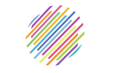 Abstract Colorful Striped Circle on Black Background