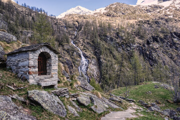 High mountain landscape in Valsesia,Piedmont.