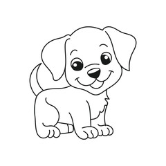 cartoon dog coloring page line art