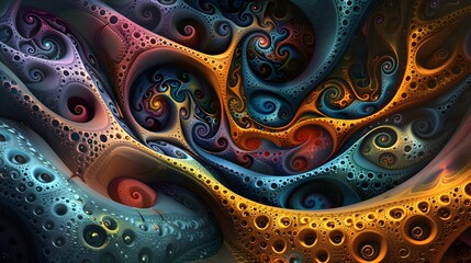 Complex fractal patterns with vibrant hues, offering a futuristic and captivating visual.