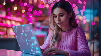 Virtual Influencer Promoting E commerce Products through Social Media Highlighting Tech and Marketing