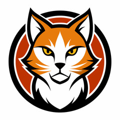 A cat logo style icon vector art illustration