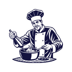 chef silhouettes Clip art isolated vector illustration on a white background