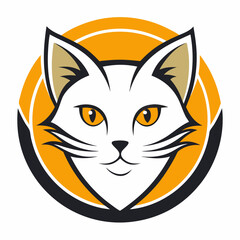 A cat logo style icon vector art illustration