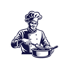 chef silhouettes Clip art isolated vector illustration on a white background