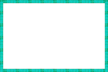 Square frame lined with ceramic cyan tiles is isolated.	