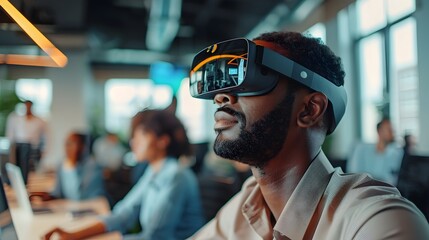 Augmented Reality Enhances Digital Communication and Networking in Modern Office Setting