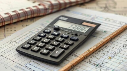 Calculator, Ruler and Notebook.