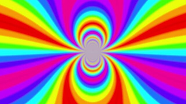 Trippy psychedelic colorful rainbow liquid marble gradient waves animation. Trendy hypnotic abstract organic ebru ripples and folds fluid art video. 4K seamless looping footage. 3D rendering.