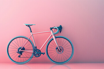 road bike minimal pastel background 3d rendering background.