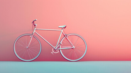 Fototapeta premium road bike minimal pastel background 3d rendering background.