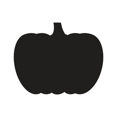 Pumpkin Icon isolated on white background. Black and white pumpkin symbol flat style for your web site design and logo, app, UI. Vector illustration