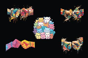 Friendship Day Vector Icons.