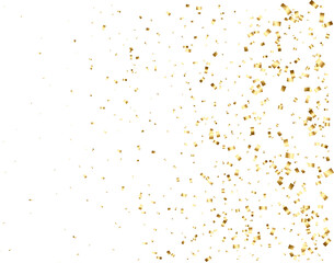 Gold falling Rectangle foil confetti. Festive pattern