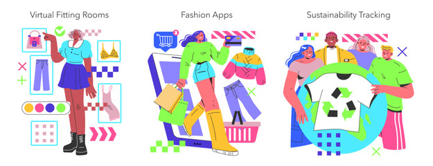 Fashion Tech. Flat Vector Illustration