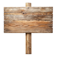 Wooden sign Isolated on Transparent Background