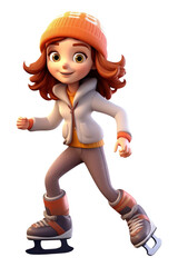 PNG Cartoon skating toy white background.