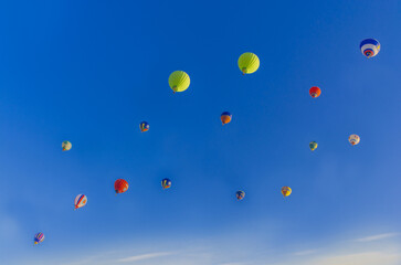 Lots of flying colorful balloons